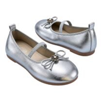 Ballerines métallisées argentées