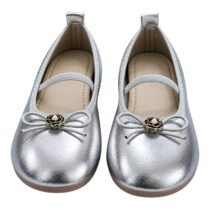 Ballerines métallisées argentées