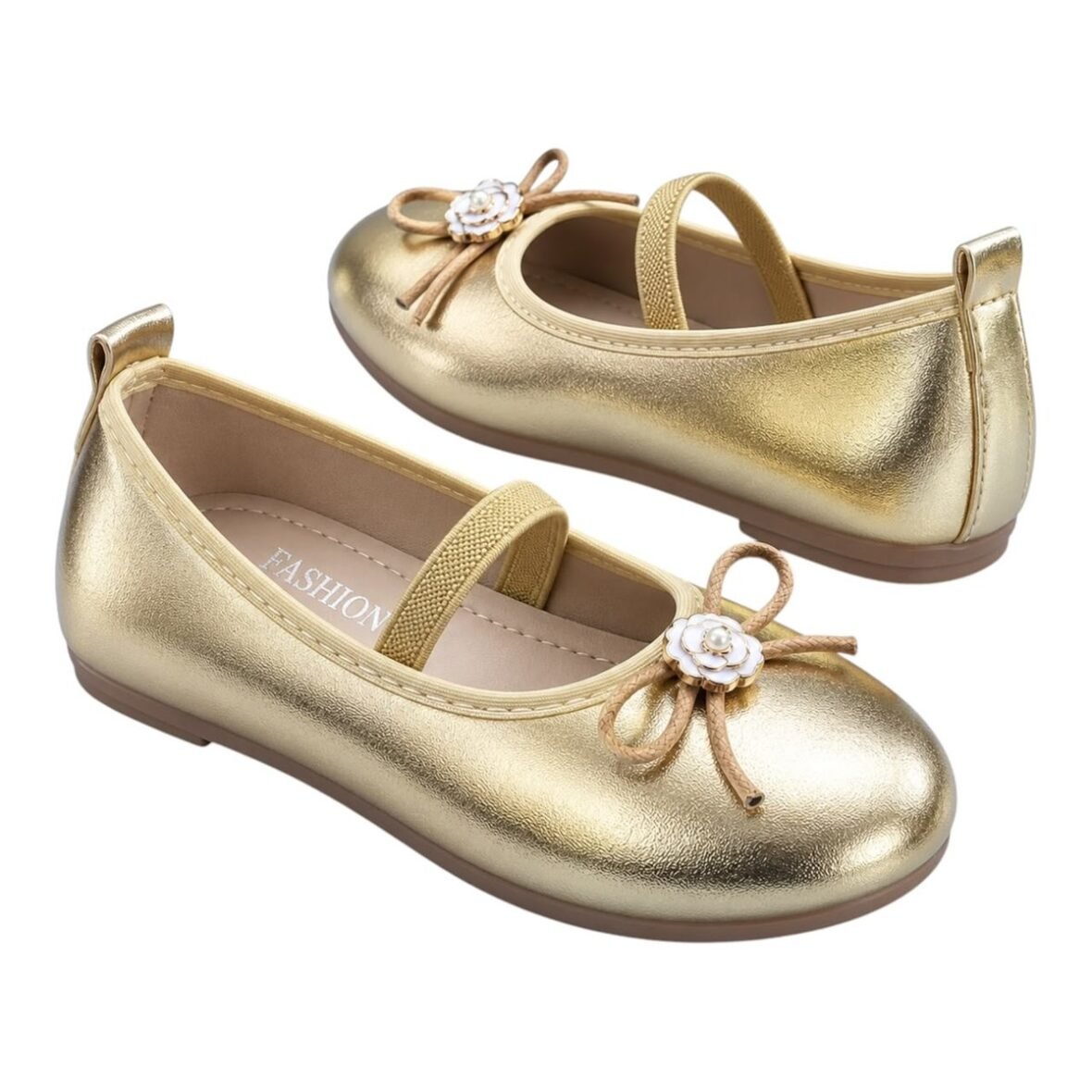 Ballerines métallisées dorées