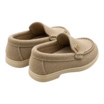 Mocassins beiges à surpiqûres