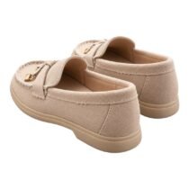 Mocassins beiges à pompons