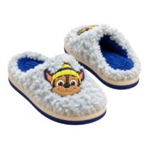 Pantoufles peluche bleues