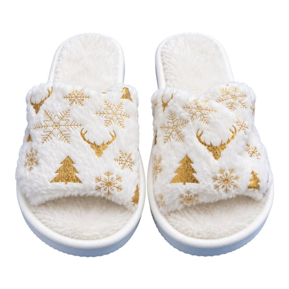 Pantoufles moelleuses blanches