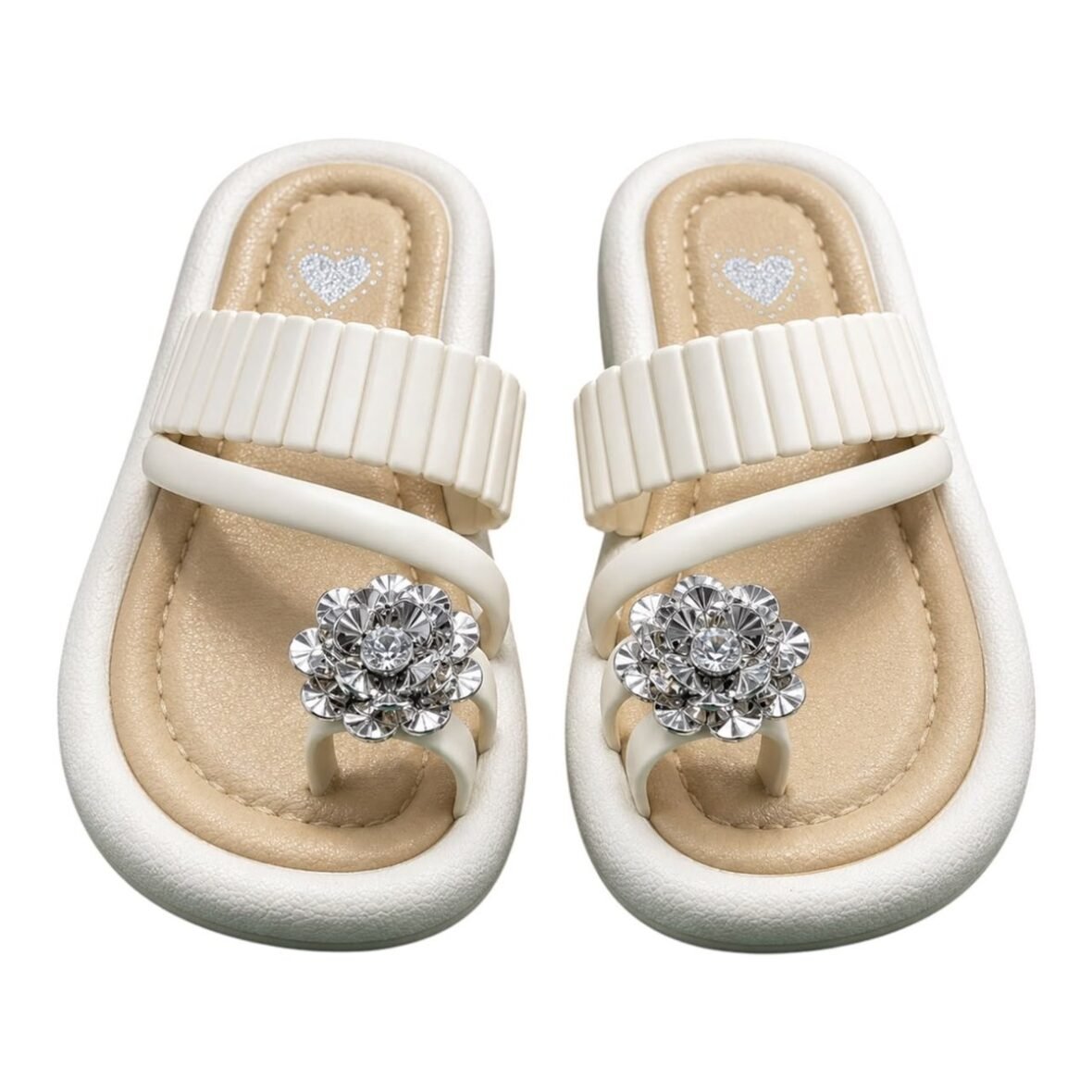 Sandales bijou blanc / noir