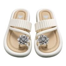 Sandales bijou blanc / noir