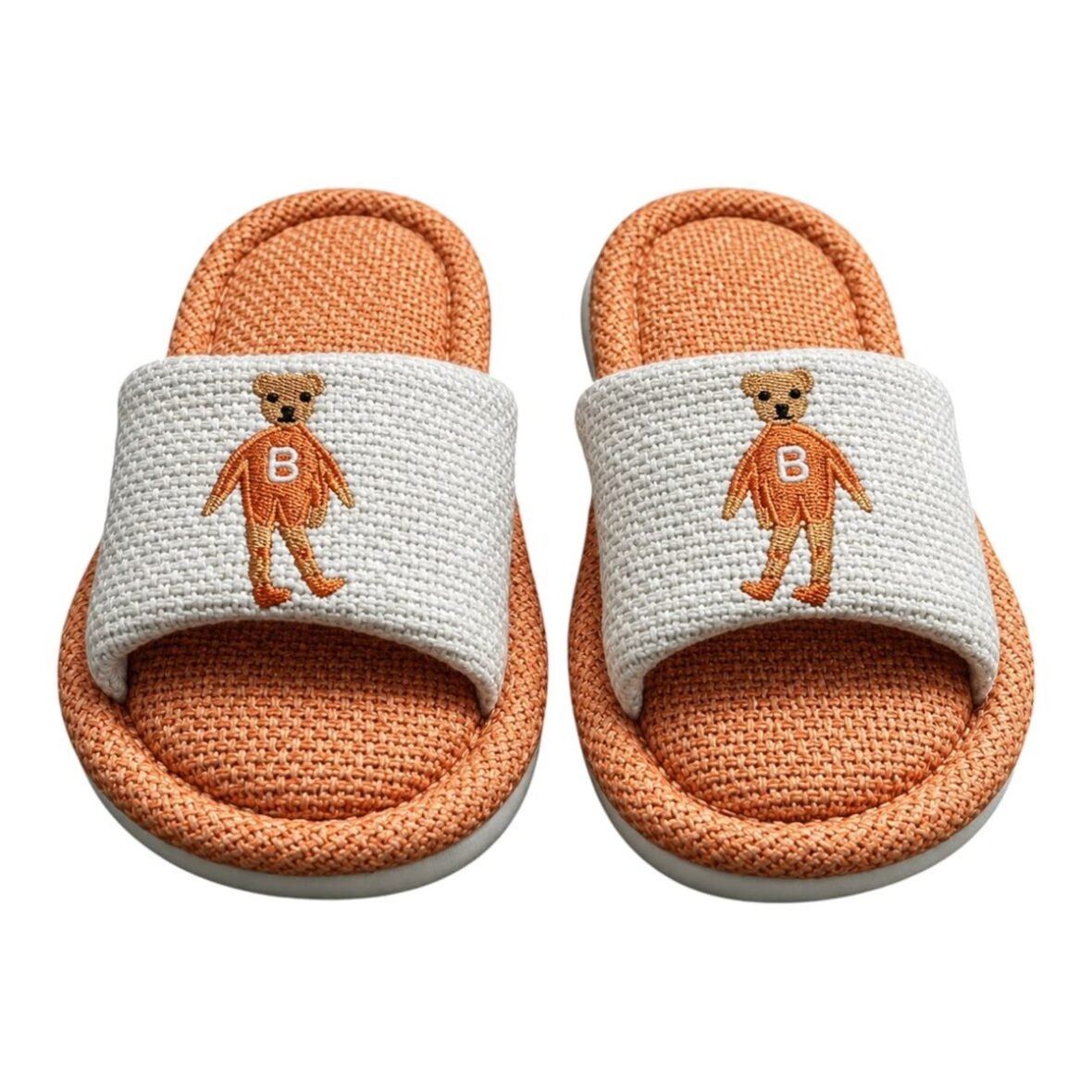 Pantoufles ourson orange